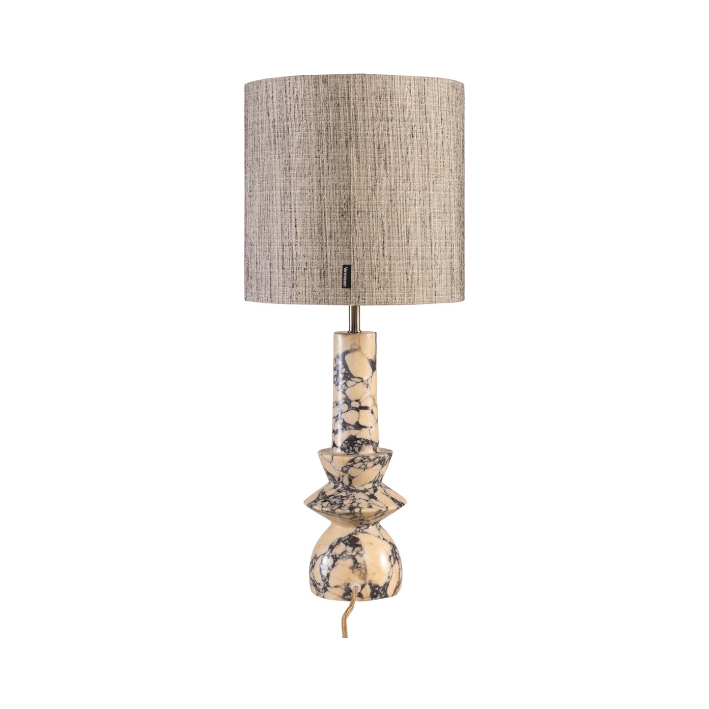 Astro Purple Breccia Marble Table Lamp with Shade - Maison Rêves UK