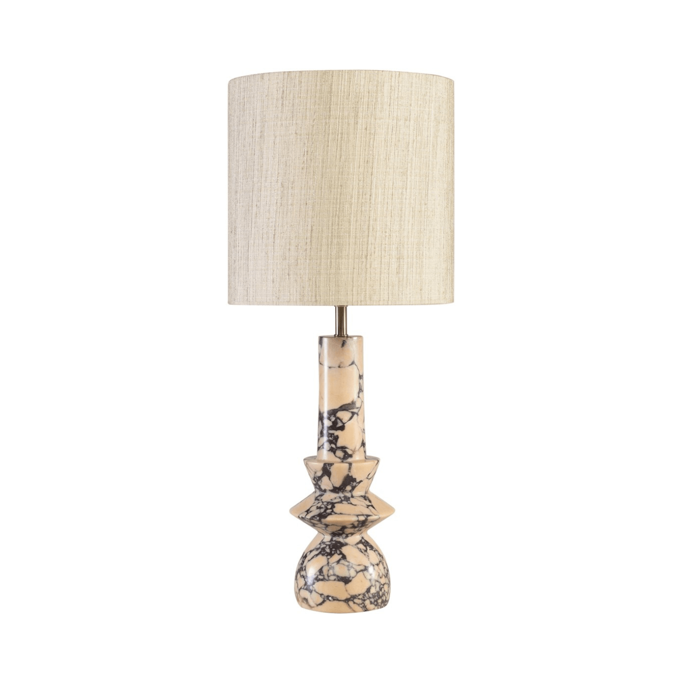 Astro Purple Breccia Marble Table Lamp with Shade - Maison Rêves UK