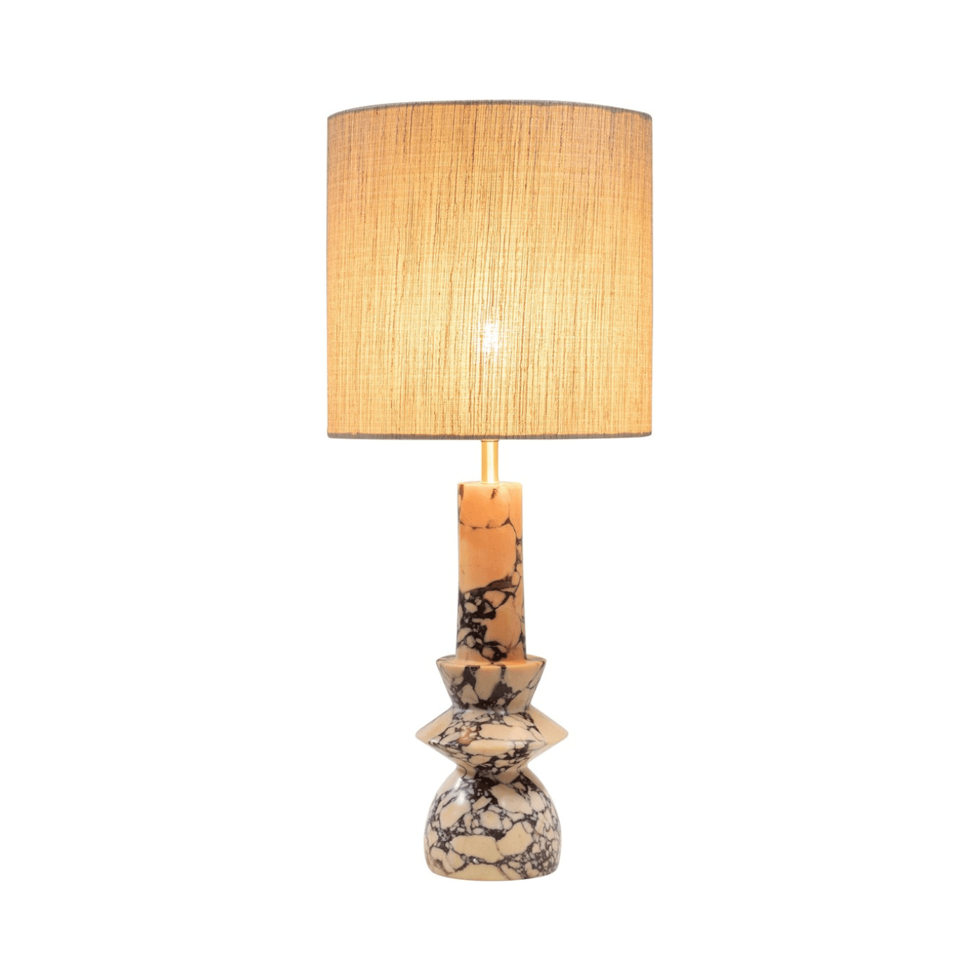 Astro Purple Breccia Marble Table Lamp with Shade - Maison Rêves UK