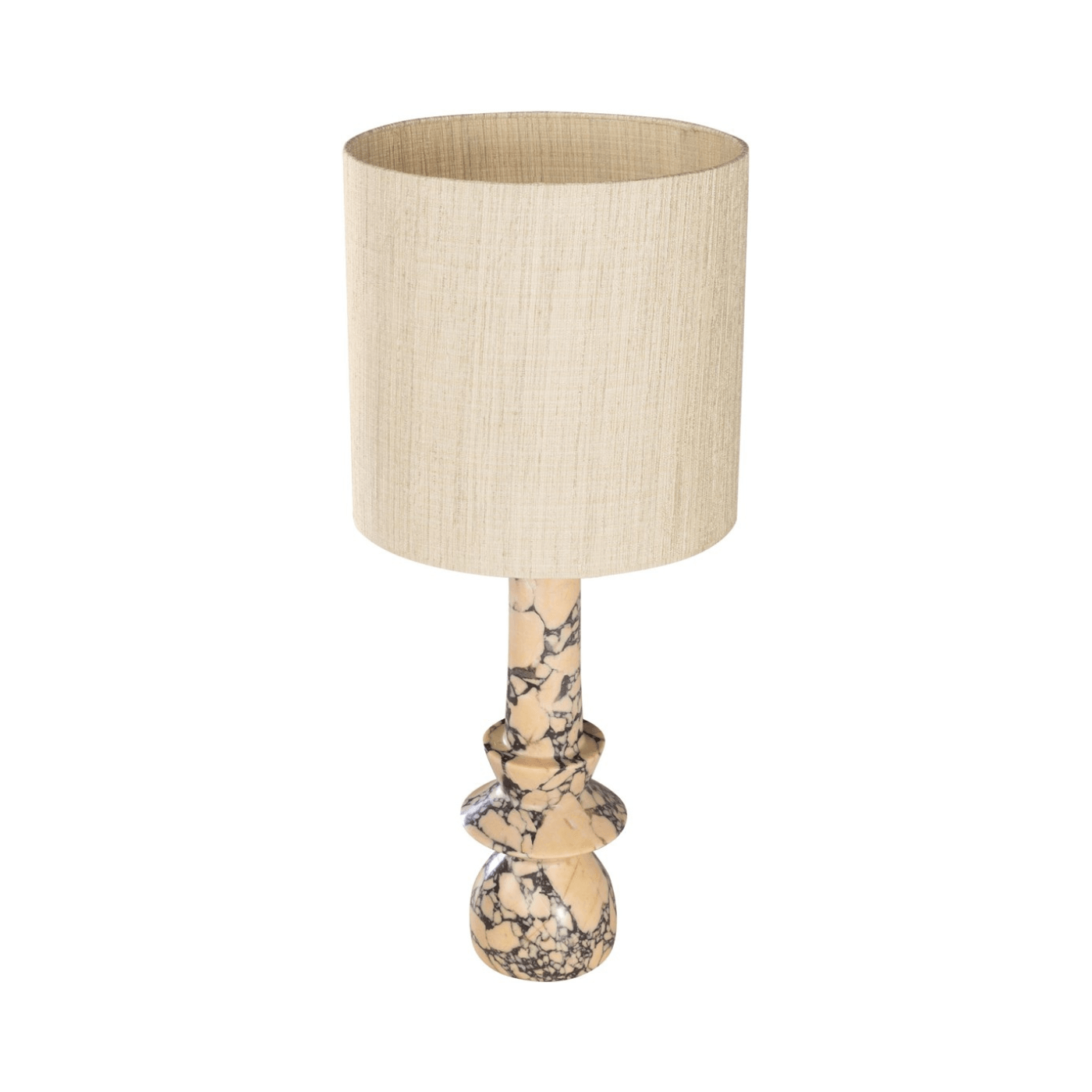 Astro Purple Breccia Marble Table Lamp with Shade - Maison Rêves UK