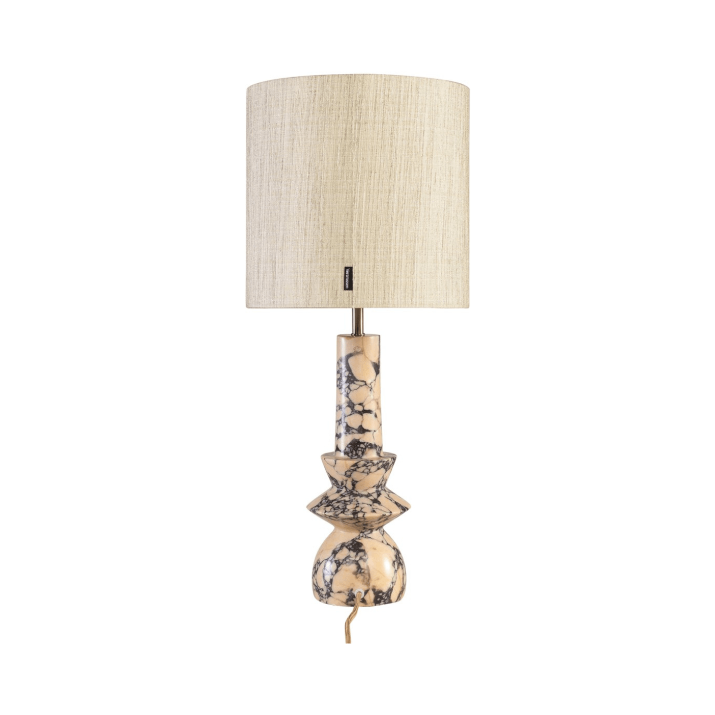 Astro Purple Breccia Marble Table Lamp with Shade - Maison Rêves UK