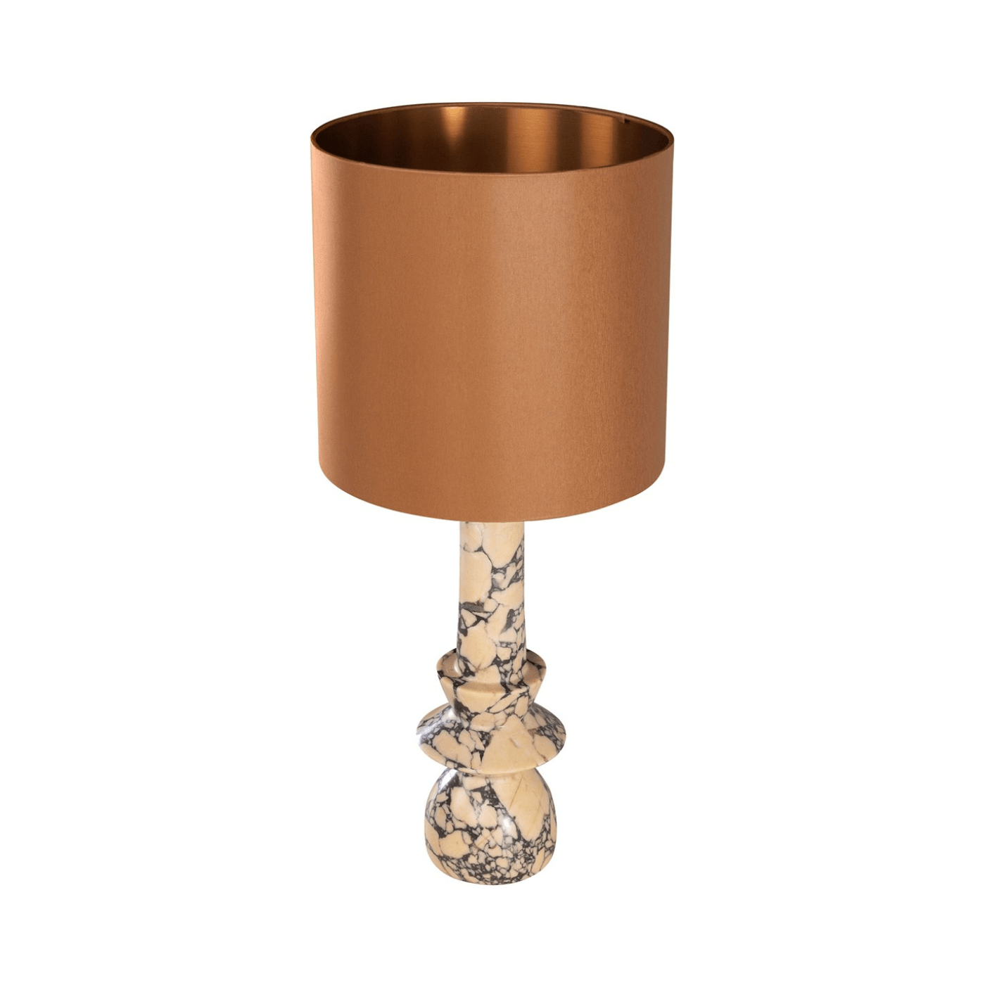 Astro Purple Breccia Marble Table Lamp with Shade - Maison Rêves UK