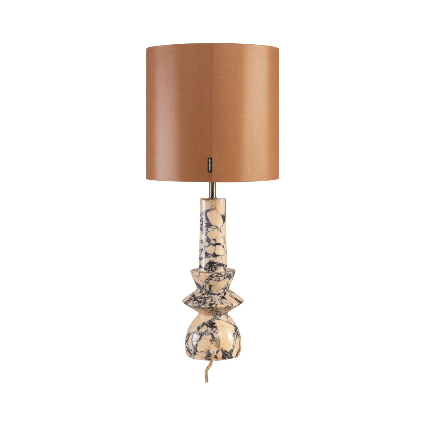 Astro Purple Breccia Marble Table Lamp with Shade - Maison Rêves UK
