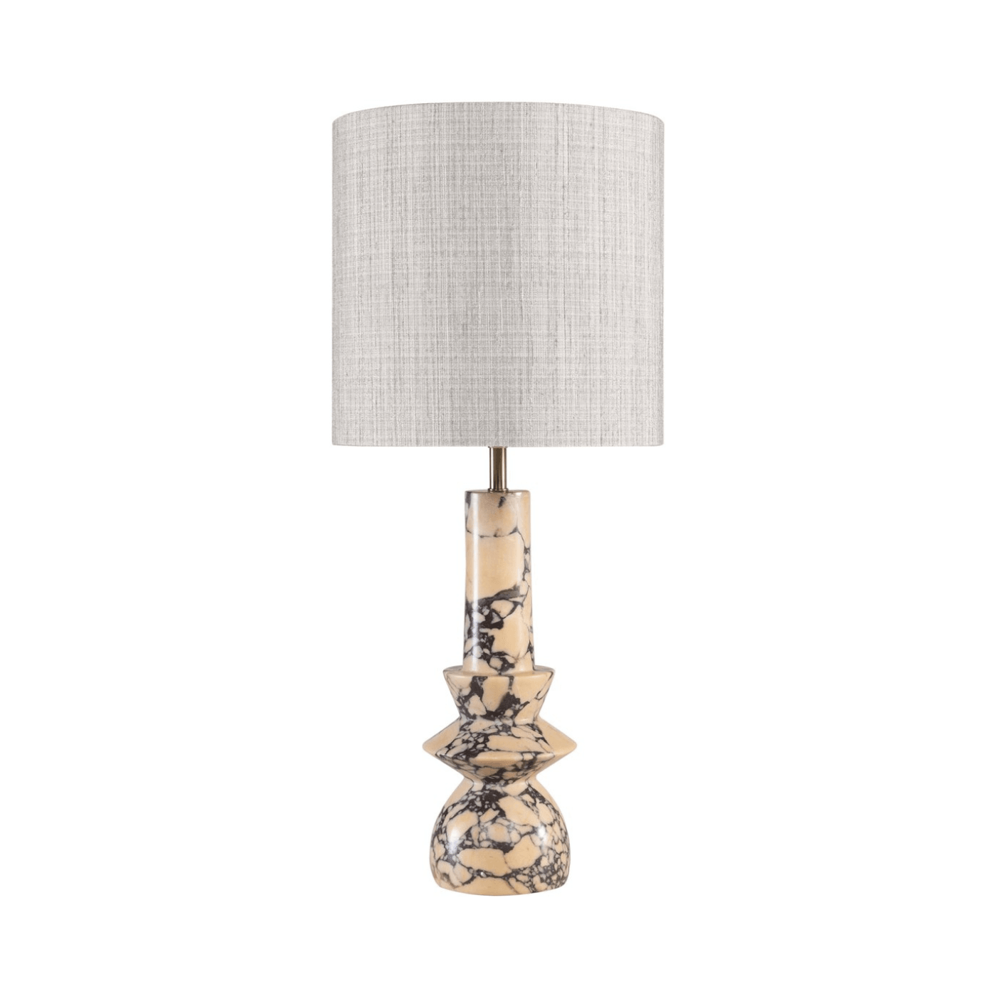 Astro Purple Breccia Marble Table Lamp with Shade - Maison Rêves UK