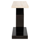 Avalon Bronze Console Table with Travertine Top by Richmond Interiors - Maison Rêves UK