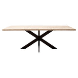 Avalon Rectangular Dining Table with Travertine Top & Bronze Base by Richmond Interiors - Maison Rêves UK