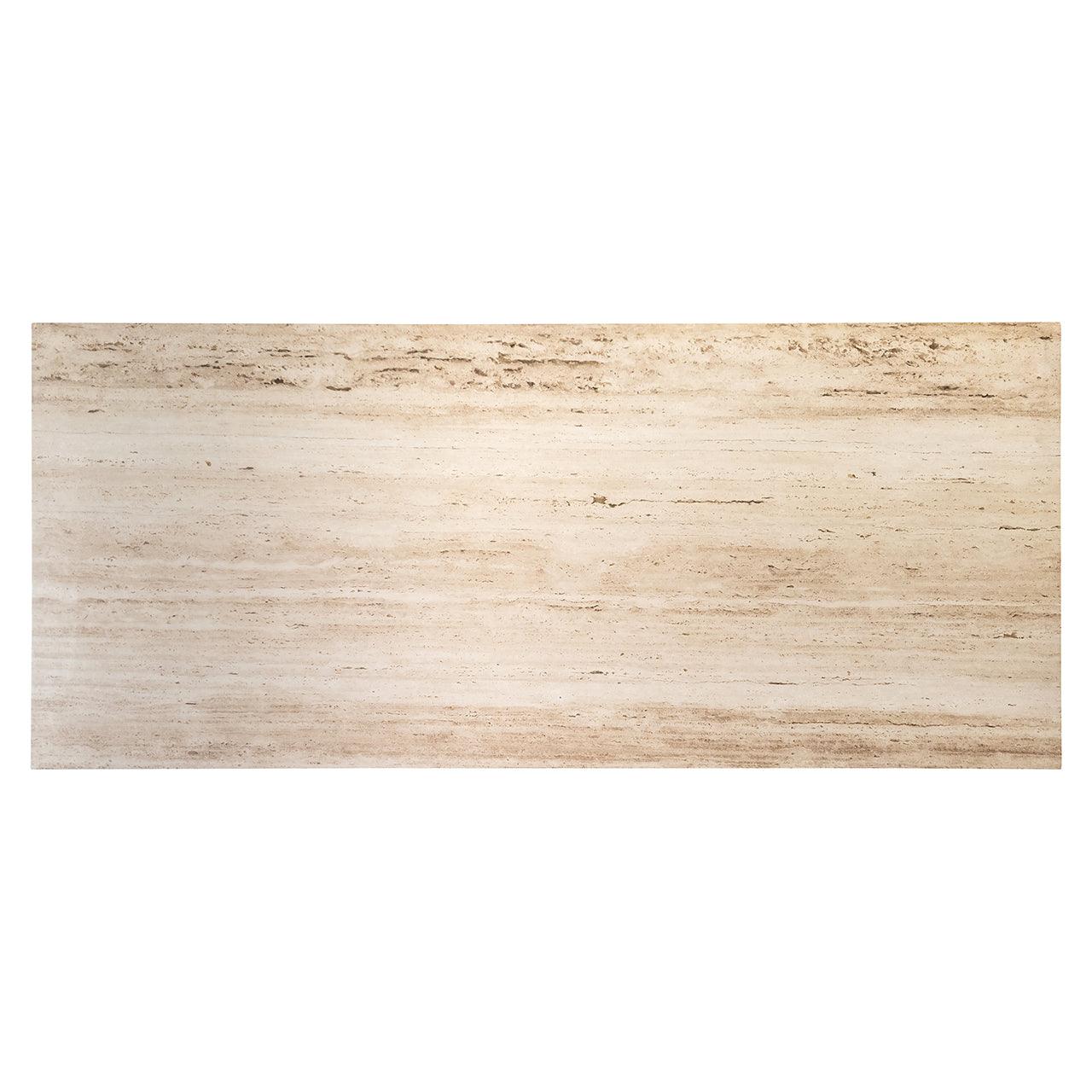Avalon Rectangular Dining Table with Travertine Top & Bronze Base by Richmond Interiors - Maison Rêves UK