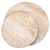 Avalon Round Layered Coffee Table with Travertine Top by Richmond Interiors - Maison Rêves UK