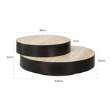 Avalon Round Layered Coffee Table with Travertine Top by Richmond Interiors - Maison Rêves UK