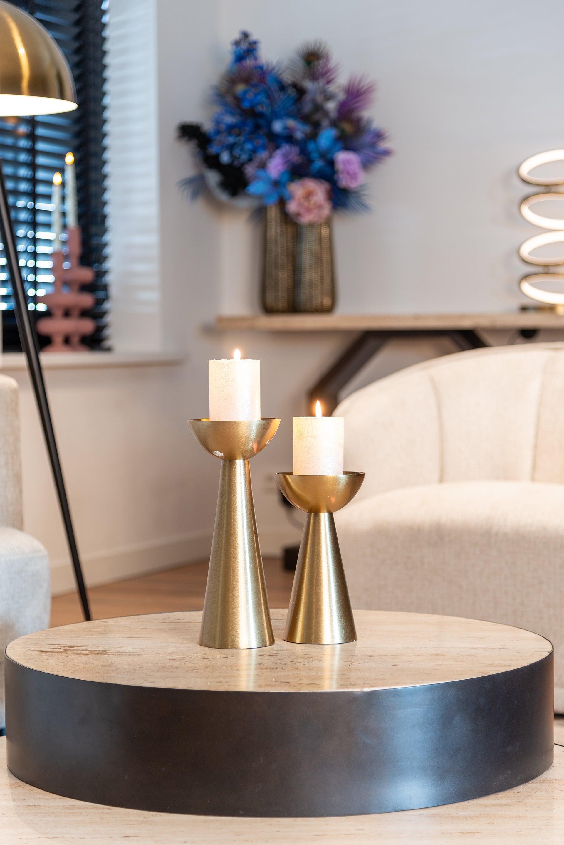 Avalon Round Layered Coffee Table with Travertine Top by Richmond Interiors - Maison Rêves UK