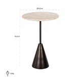 Avalon Round Side Table with Travertine Top & Bronze Base by Richmond Interiors - Maison Rêves UK