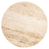 Avalon Set of 2 Side Tables with Travertine Top & Bronze Base by Richmond Interiors - Maison Rêves UK