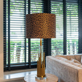Avalon Set of 2 Side Tables with Travertine Top & Bronze Base by Richmond Interiors - Maison Rêves UK