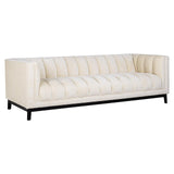 Beaudy White Chenille Sofa with Wooden Base by Richmond Interiors - Maison Rêves UK