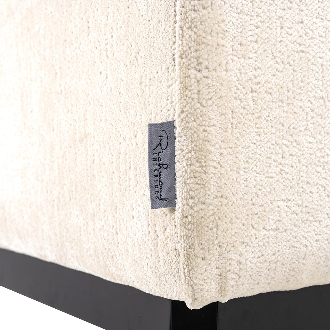 Beaudy White Chenille Sofa with Wooden Base by Richmond Interiors - Maison Rêves UK