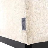 Beaudy White Chenille Sofa with Wooden Base by Richmond Interiors - Maison Rêves UK