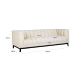 Beaudy White Chenille Sofa with Wooden Base by Richmond Interiors - Maison Rêves UK