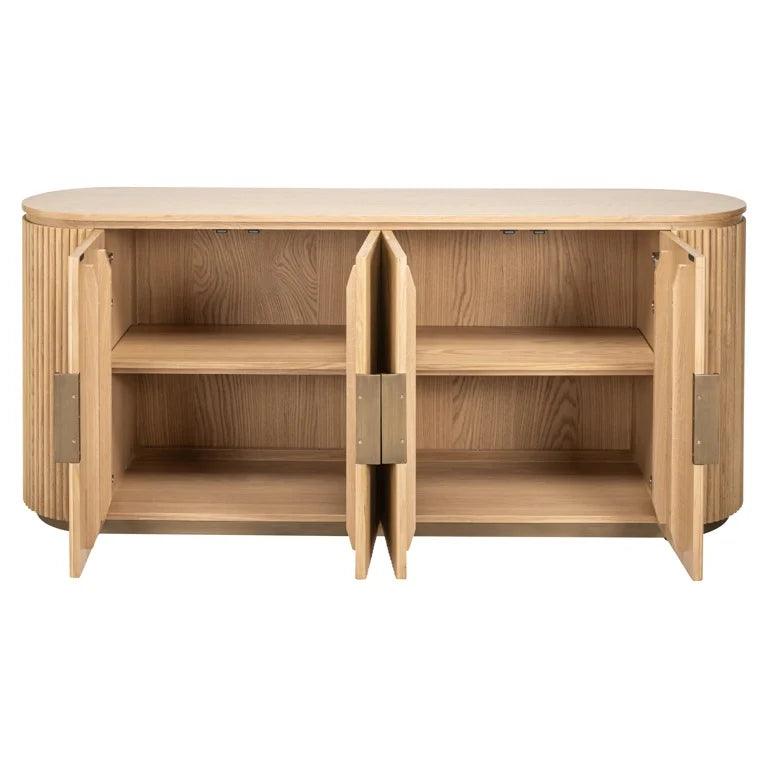 Belfort 4 Door Natural Oak Wood Sideboard by Richmond Interiors - Maison Rêves UK
