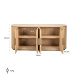 Belfort 4 Door Natural Oak Wood Sideboard by Richmond Interiors - Maison Rêves UK