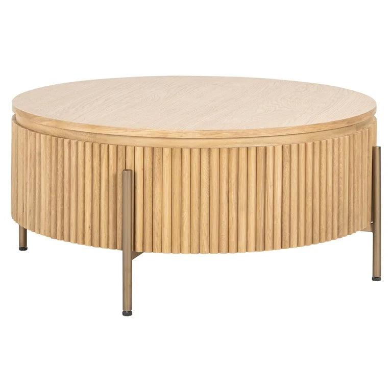 Belfort Natural Oak Wood Circular Coffee Table by Richmond Interiors - Maison Rêves UK