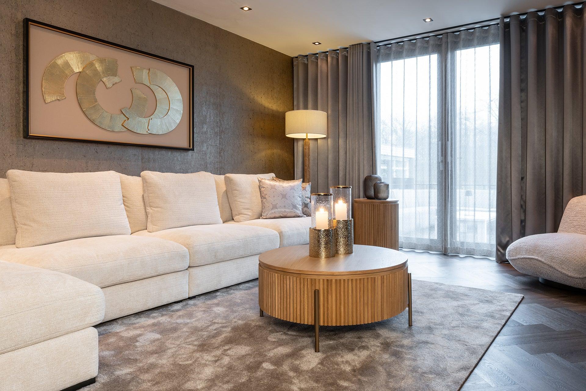 Belfort Natural Oak Wood Circular Coffee Table by Richmond Interiors - Maison Rêves UK