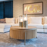 Belfort Natural Oak Wood Circular Coffee Table by Richmond Interiors - Maison Rêves UK
