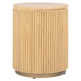 Belfort Natural Oak Wood Circular Side Table by Richmond Interiors - Maison Rêves UK