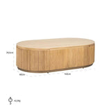 Belfort Natural Oak Wood Oval Coffee Table by Richmond Interiors - Maison Rêves UK