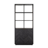 Blackbone Black Rustic Oak Wood Bookcase with 2 Doors by Richmond Interiors - Maison Rêves UK