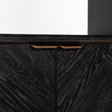 Blackbone Black Rustic Oak Wood Bookcase with 2 Doors by Richmond Interiors - Maison Rêves UK