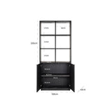 Blackbone Black Rustic Oak Wood Bookcase with 2 Doors by Richmond Interiors - Maison Rêves UK
