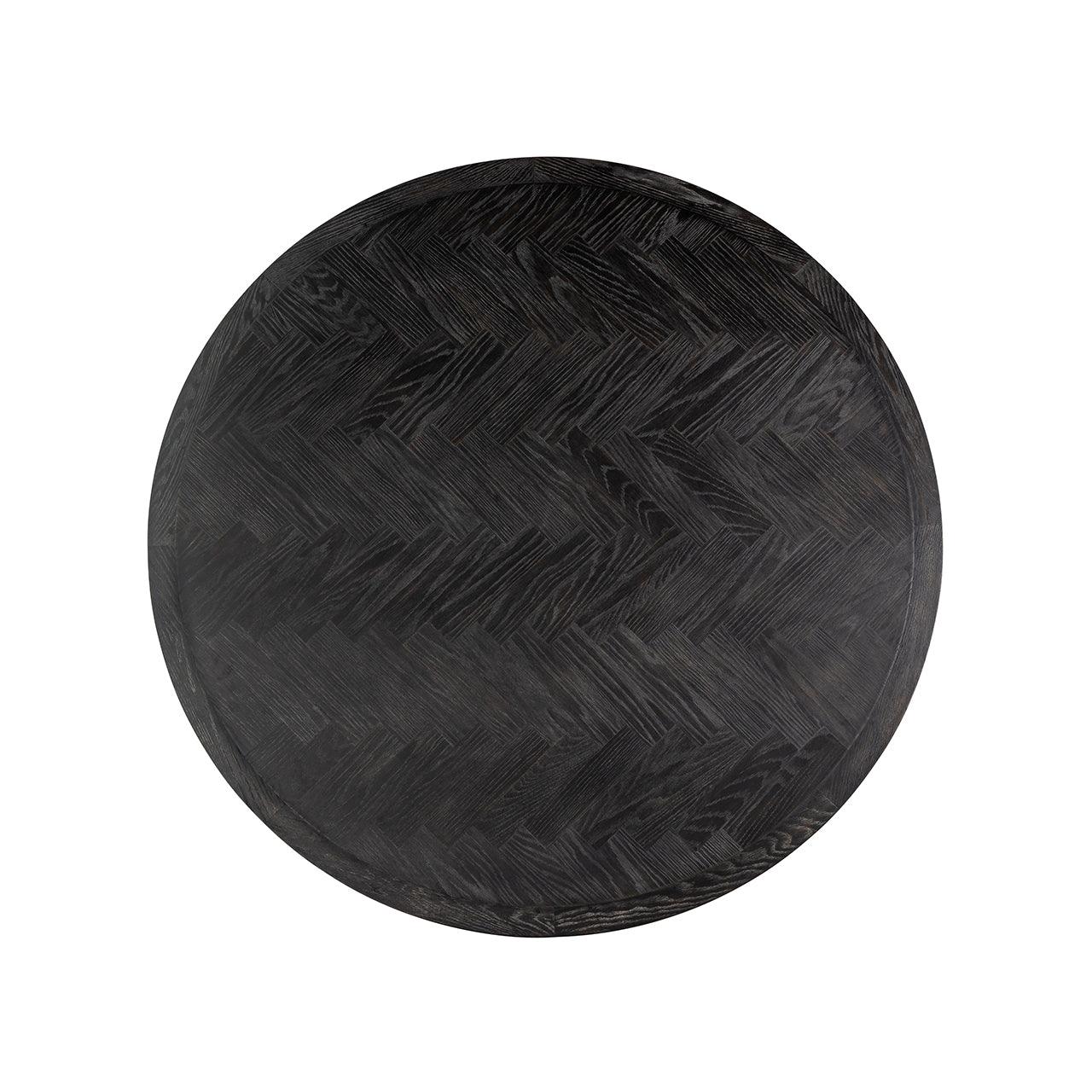 Blackbone Circular Black Rustic Dining Table with Brass Base by Richmond Interiors - Maison Rêves UK