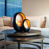 Blackbone Set of 2 Coffee Tables with Black Rustic Oak Top by Richmond Interiors - Maison Rêves UK