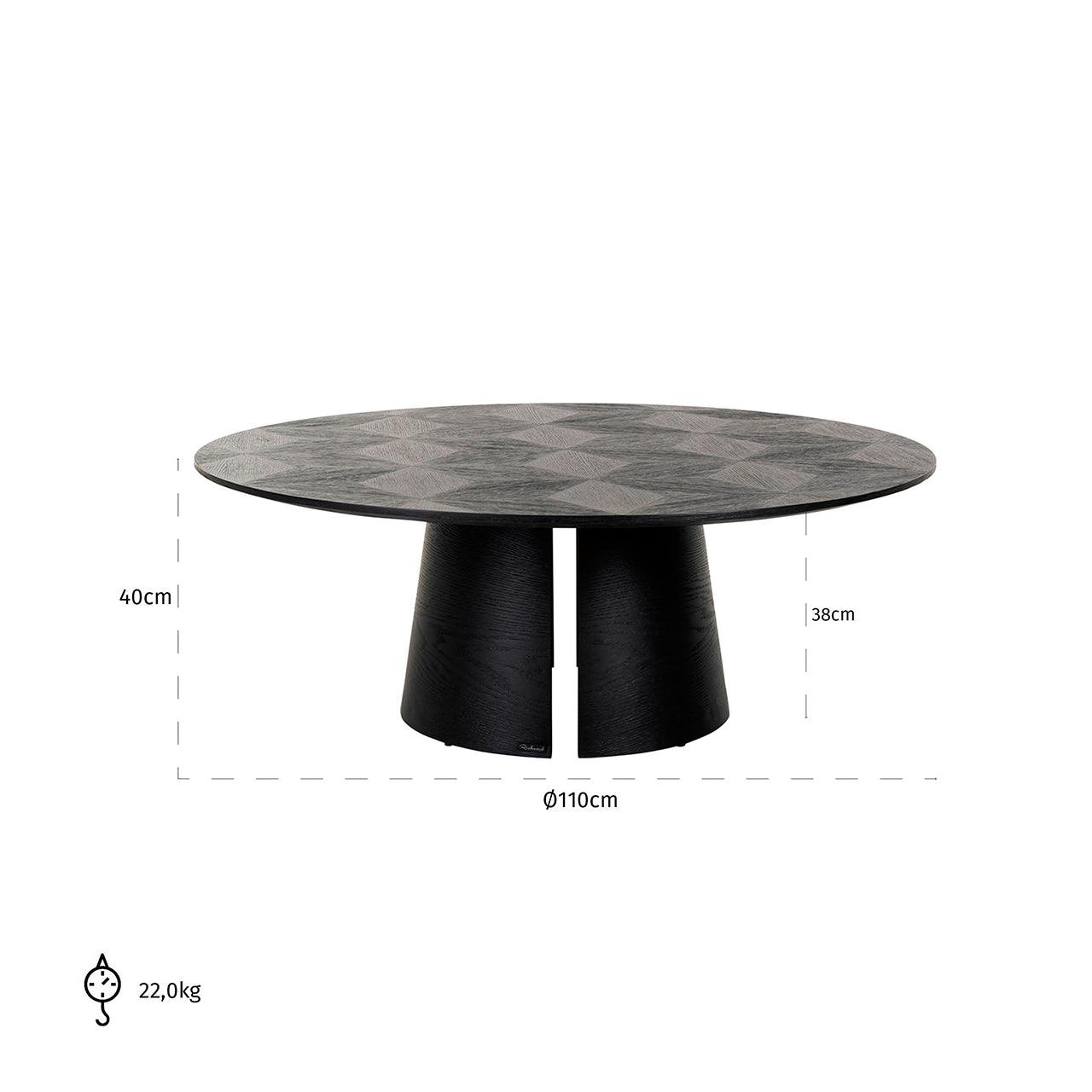 Blax Black Wood Circular Coffee Table 110Ø by Richmond Interiors - Maison Rêves UK