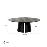 Blax Black Wood Circular Coffee Table 110Ø by Richmond Interiors - Maison Rêves UK