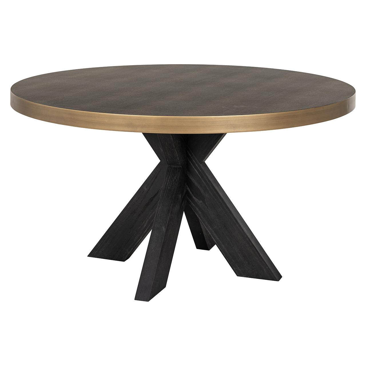 Bloomingville Circular Shagreen Dining Table with Black Oak Wood Base by Richmond Interiors - Maison Rêves UK