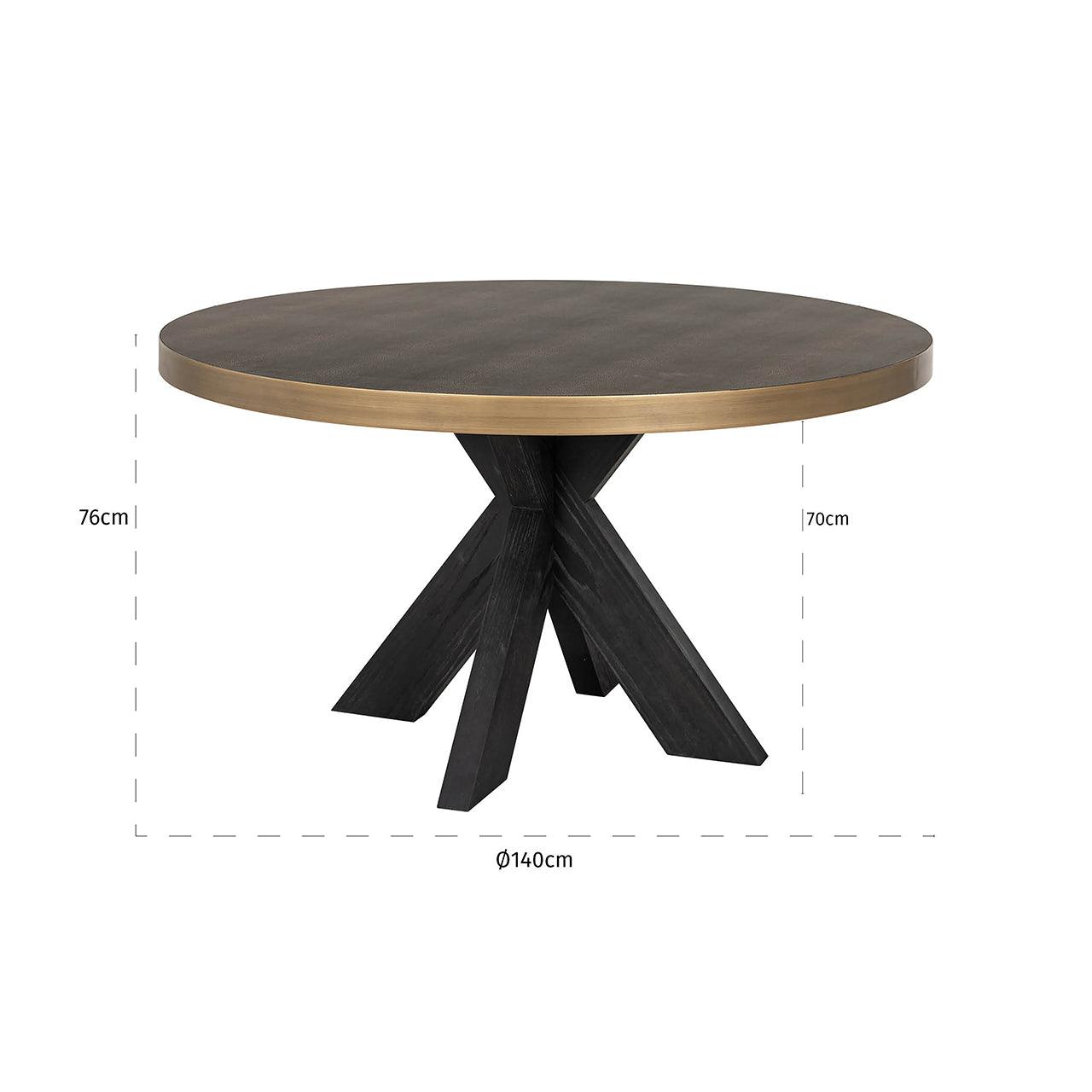 Bloomingville Circular Shagreen Dining Table with Black Oak Wood Base by Richmond Interiors - Maison Rêves UK