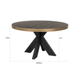 Bloomingville Circular Shagreen Dining Table with Black Oak Wood Base by Richmond Interiors - Maison Rêves UK