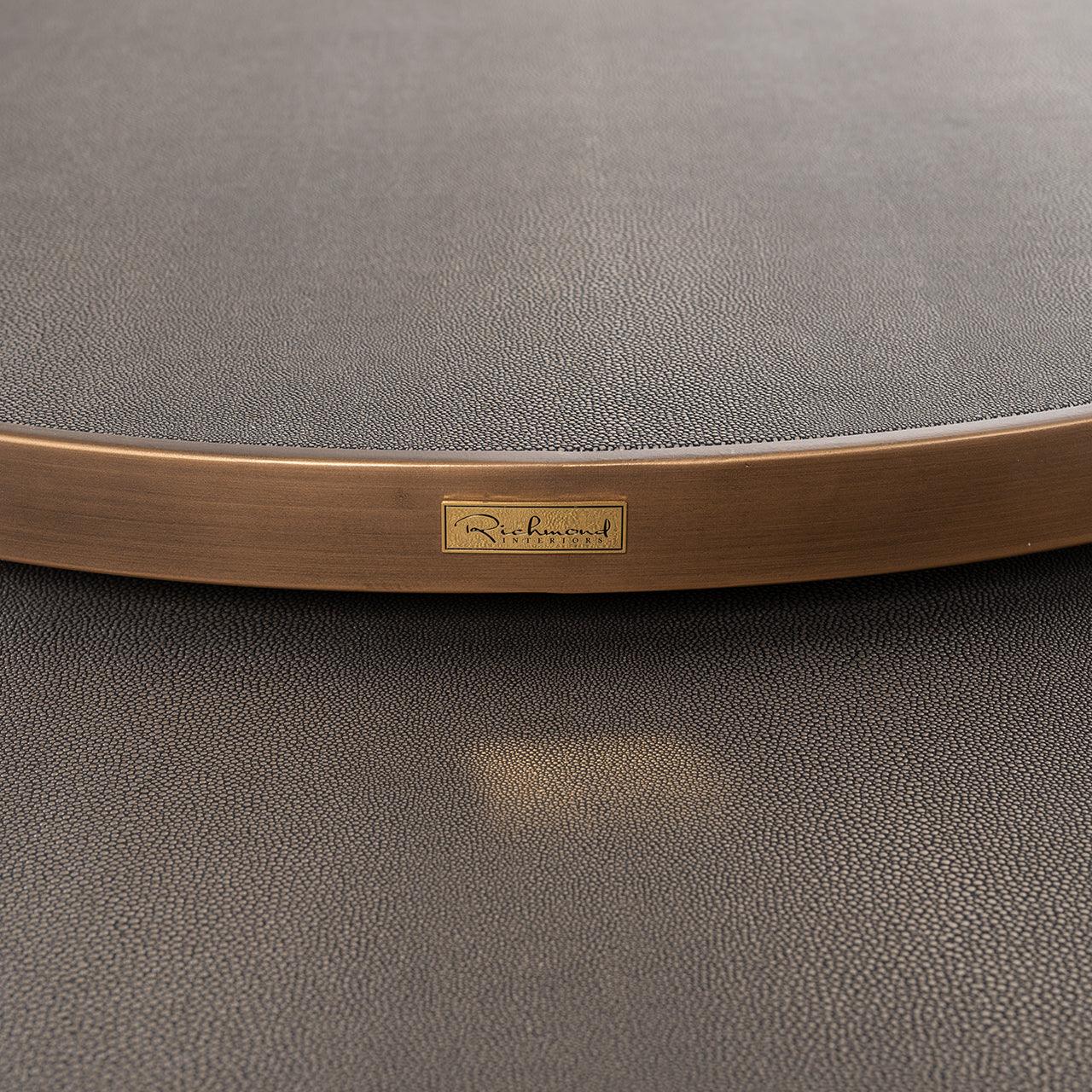 Bloomingville Set of 2 Gold Coffee Tables with Leather Top by Richmond Interiors - Maison Rêves UK