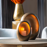 Bloomingville Set of 2 Gold Coffee Tables with Leather Top by Richmond Interiors - Maison Rêves UK