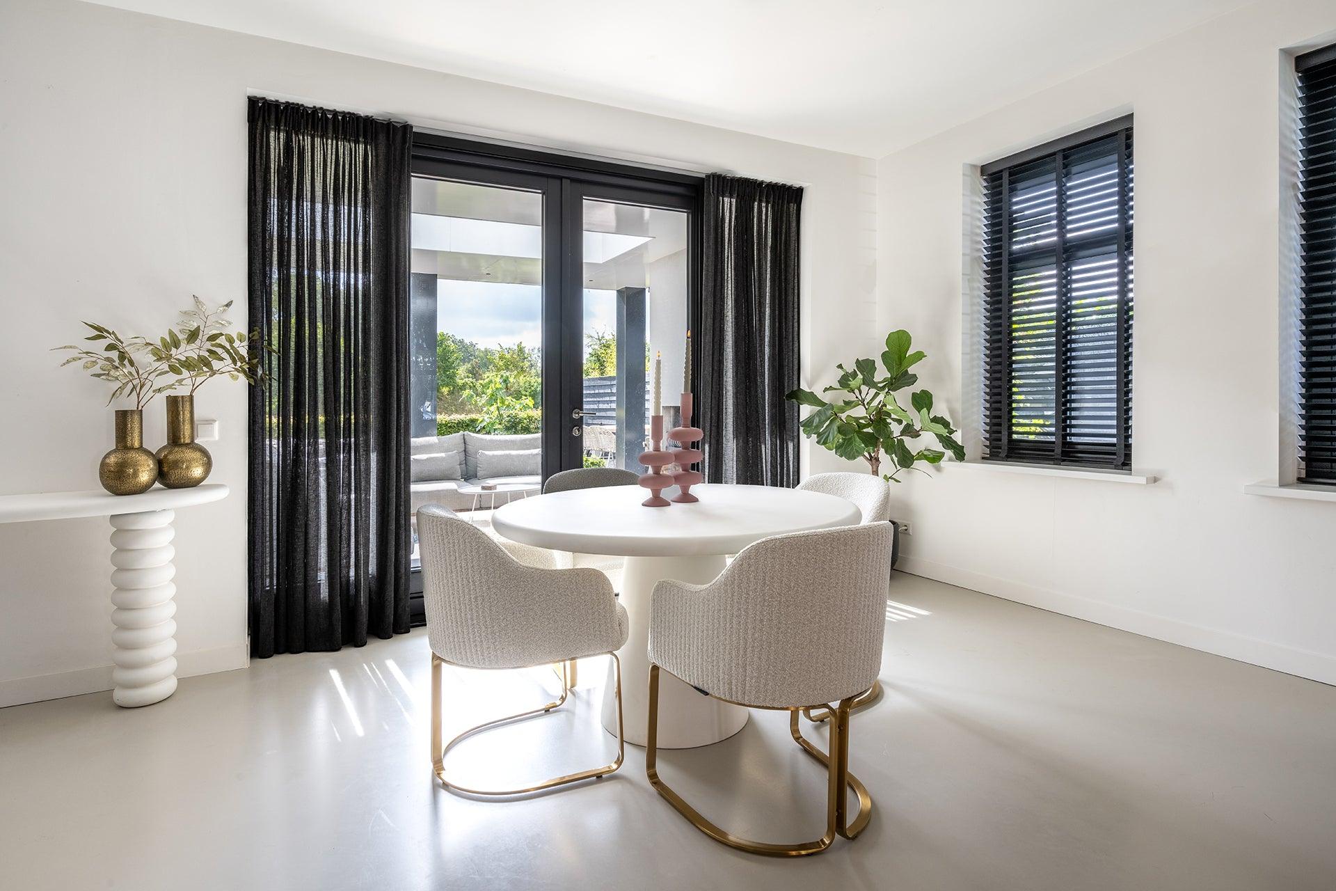 Bloomstone Light Eco Plaster Circular Dining Table by Richmond Interiors - Maison Rêves UK