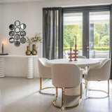 Bloomstone Light Eco Plaster Circular Dining Table by Richmond Interiors - Maison Rêves UK