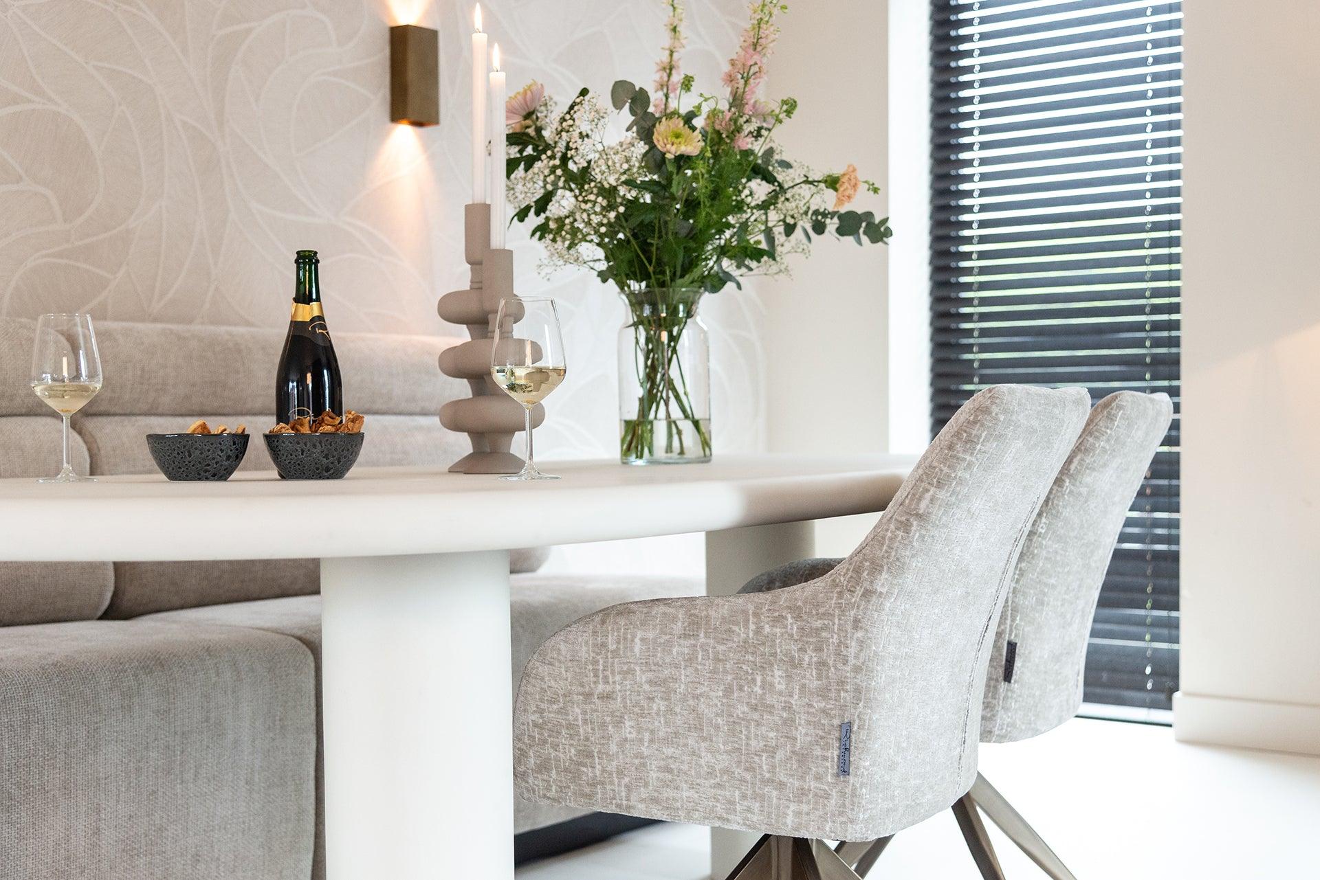 Bloomstone Light Eco Plaster Dining Table by Richmond Interiors - Maison Rêves UK