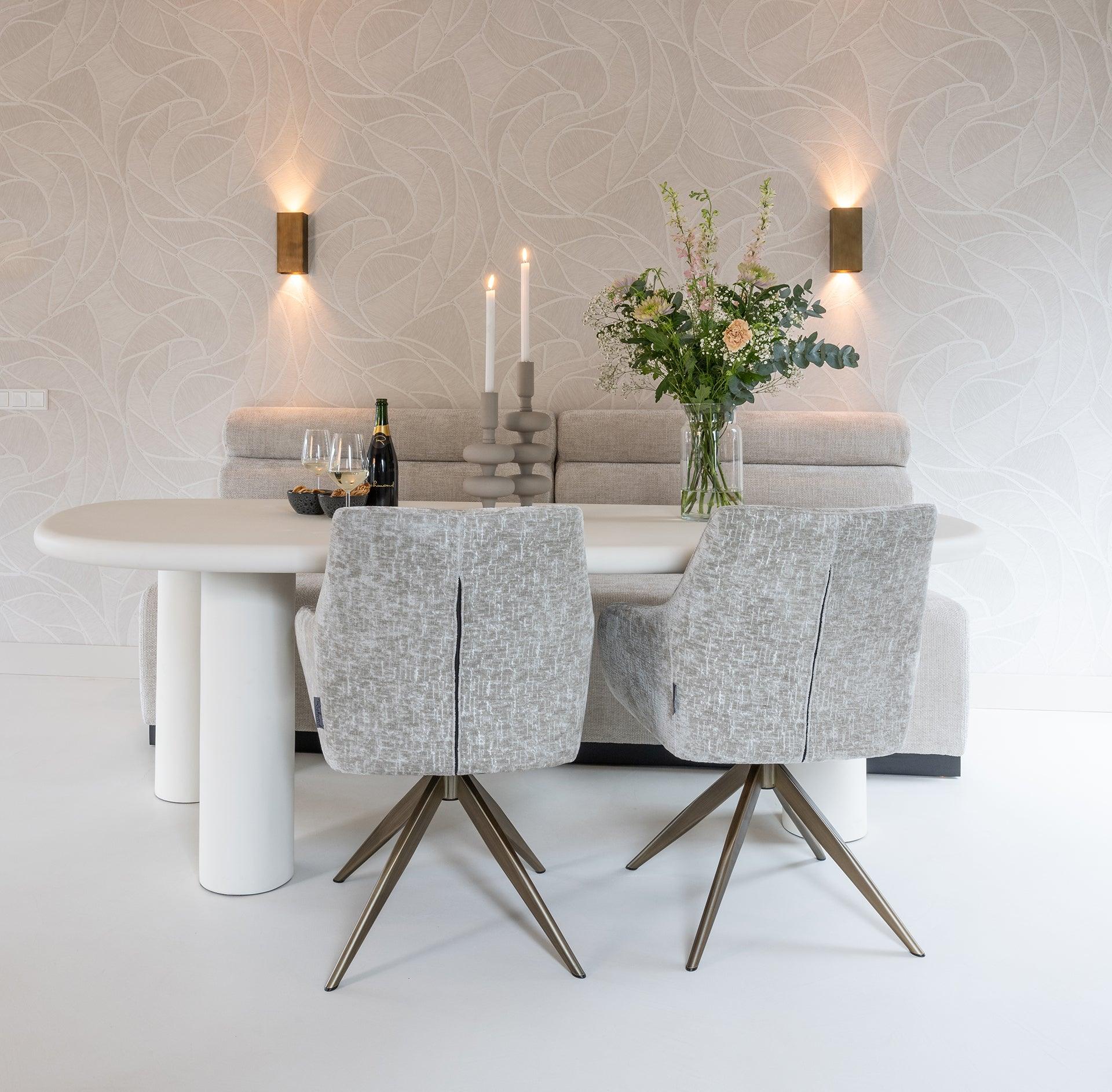 Bloomstone Light Eco Plaster Dining Table by Richmond Interiors - Maison Rêves UK