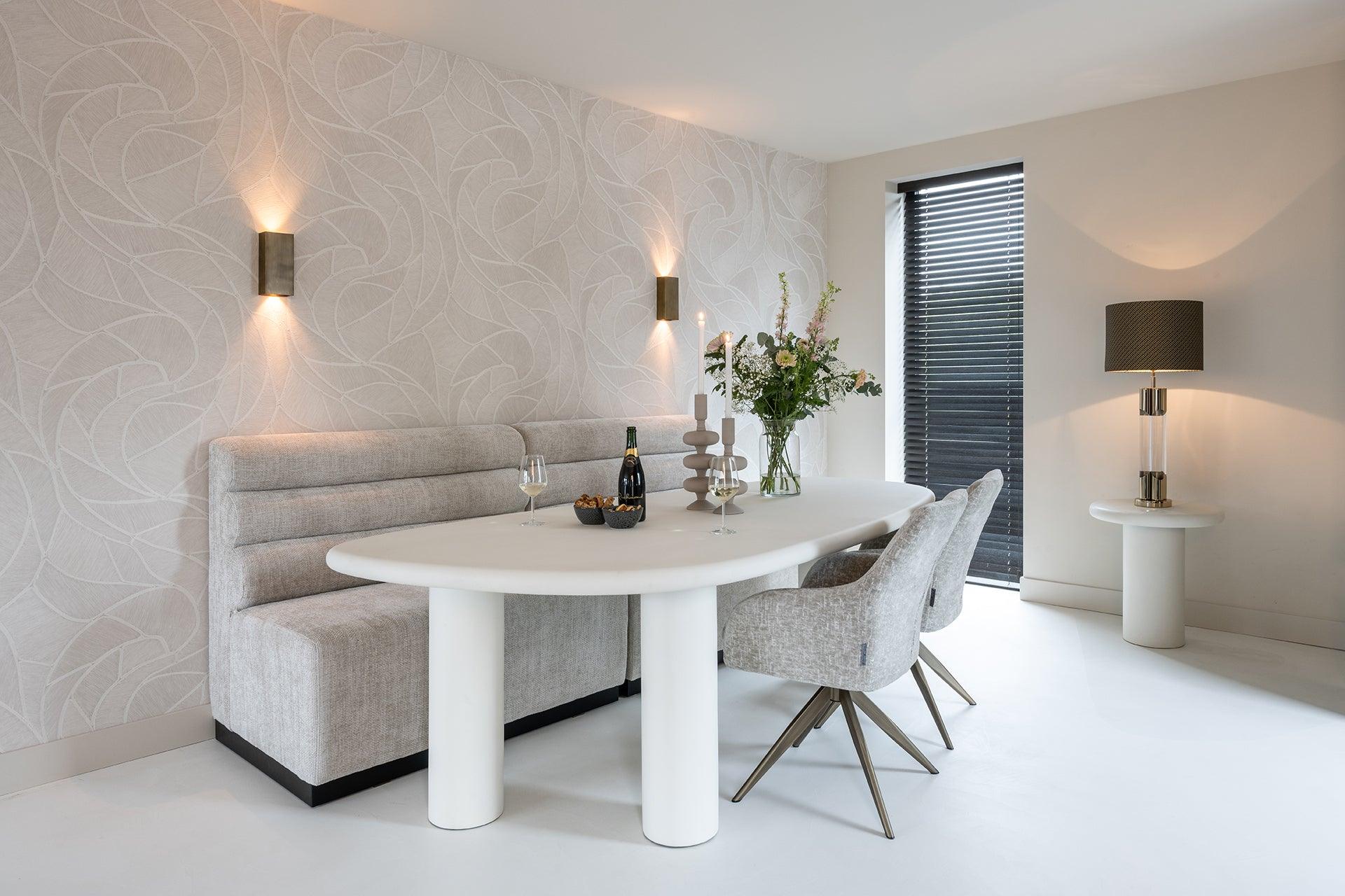 Bloomstone Light Eco Plaster Dining Table by Richmond Interiors - Maison Rêves UK