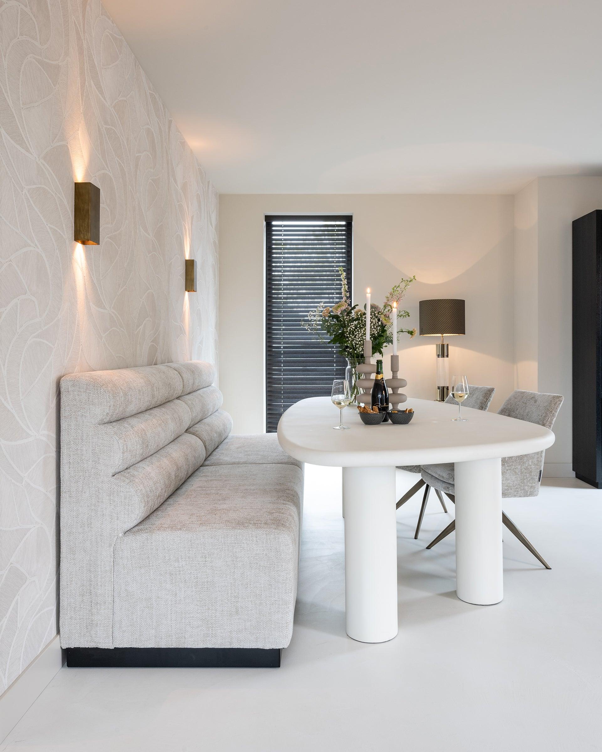 Bloomstone Light Eco Plaster Dining Table by Richmond Interiors - Maison Rêves UK
