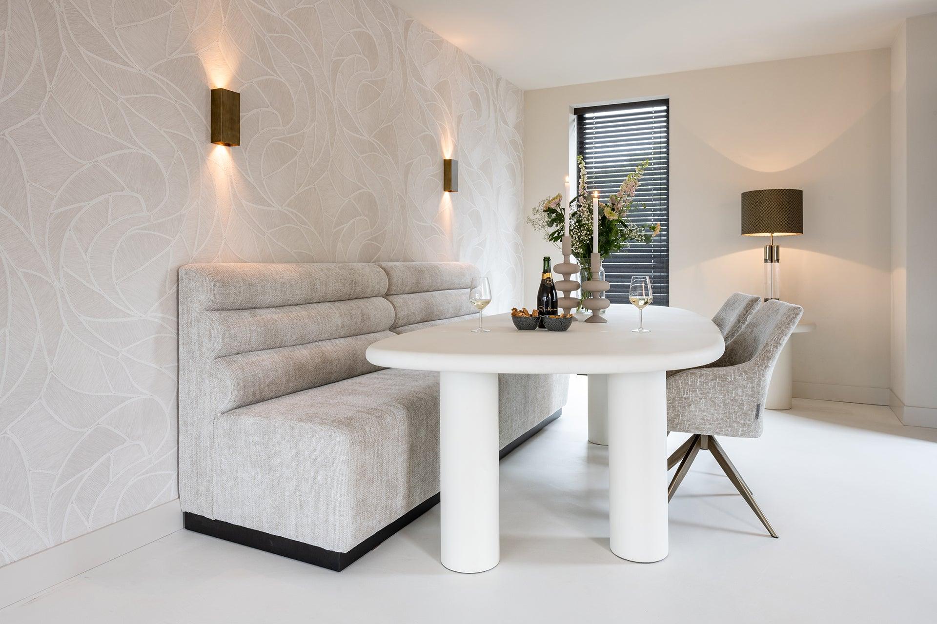 Bloomstone Light Eco Plaster Dining Table by Richmond Interiors - Maison Rêves UK