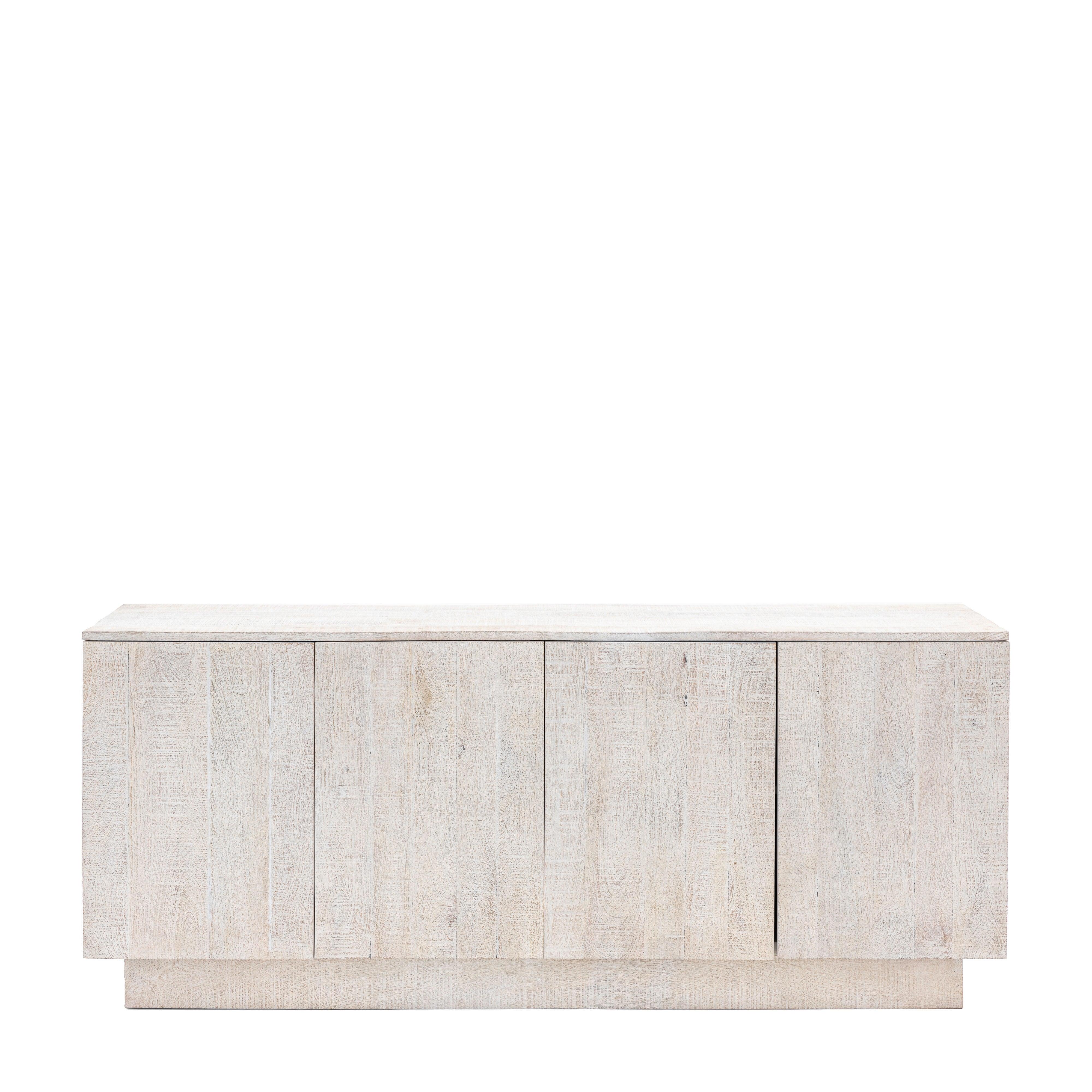 Caldera 4 Door Sideboard Whitewash Mango Wood - Maison Rêves UK