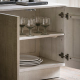 Caldera 4 Door Sideboard Whitewash Mango Wood - Maison Rêves UK