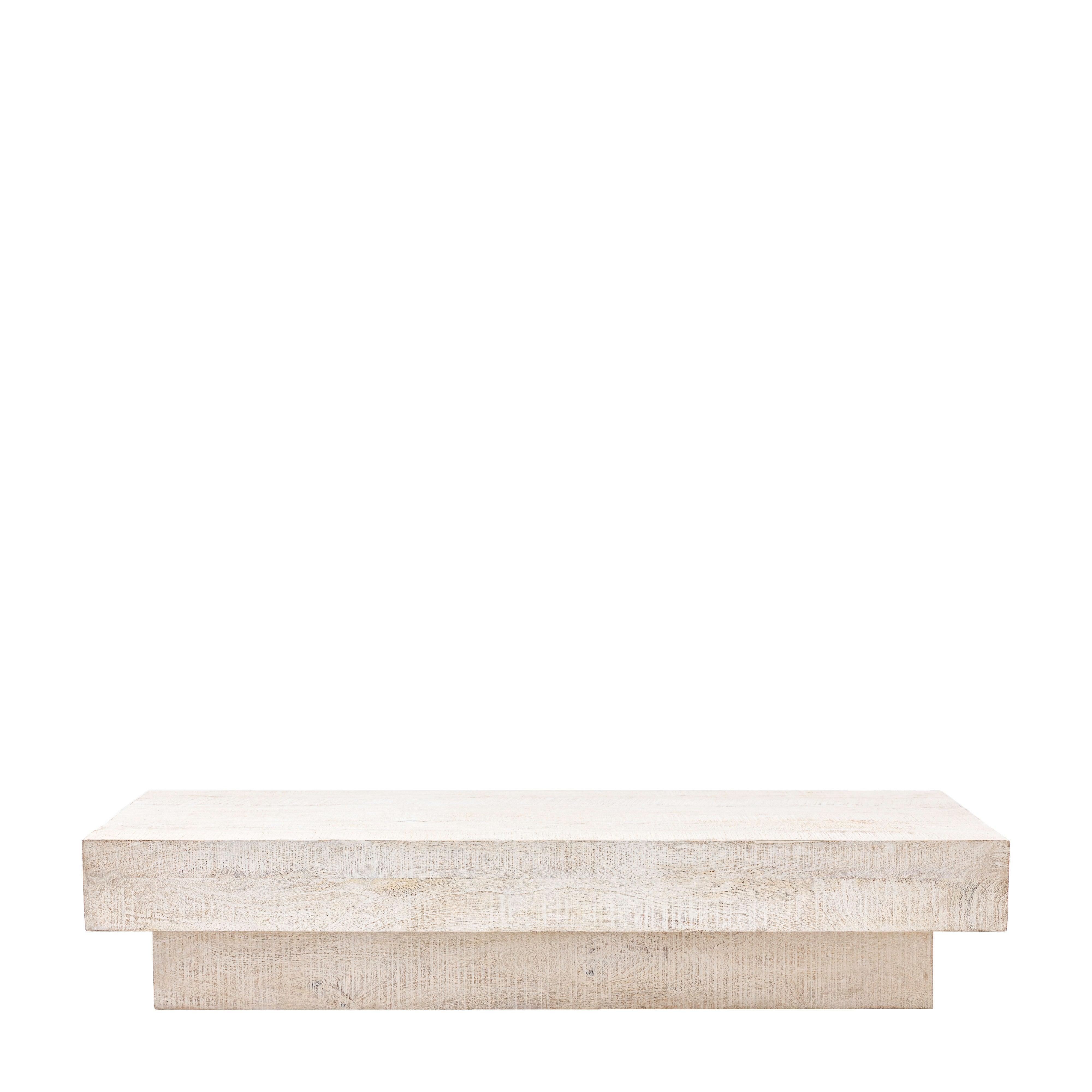 Caldera Coffee Table Whitewash Mango Wood - Maison Rêves UK